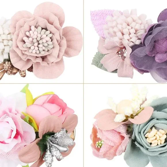 5pcs Floral Hair Clips Flowers Crown Hairpins Rose Beach Party Bridal - Picture 2 of 4